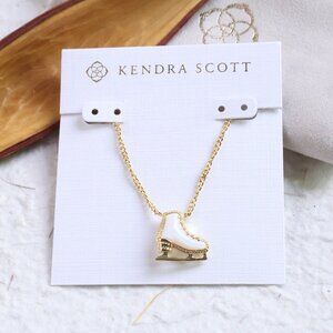 Kendra Scott Ice Skate White Mother-of-Pearl Necklace Gold